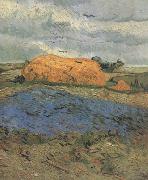 Vincent Van Gogh Haystacks under a Rainy Sky (nn04) oil painting on canvas